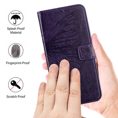 For Blackview A53 Embossed Butterfly Leather Phone Case(Dark Purple) - More Brand by PMC Jewellery | Online Shopping South Africa | PMC Jewellery | Buy Now Pay Later Mobicred