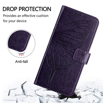 For Blackview Shark 8 Embossed Butterfly Leather Phone Case(Dark Purple) - More Brand by PMC Jewellery | Online Shopping South Africa | PMC Jewellery | Buy Now Pay Later Mobicred