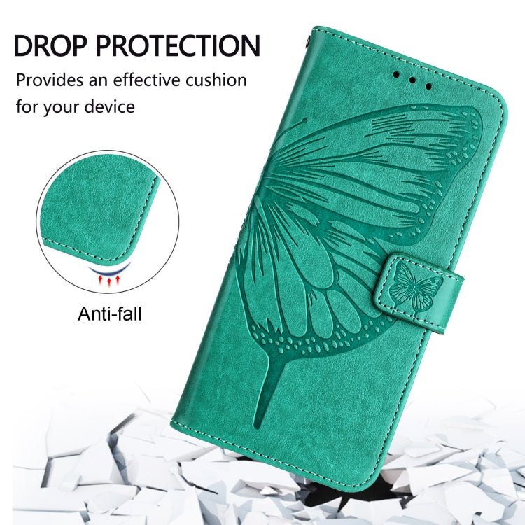 For Blackview Wave 6C Embossed Butterfly Leather Phone Case(Green) - More Brand by PMC Jewellery | Online Shopping South Africa | PMC Jewellery | Buy Now Pay Later Mobicred