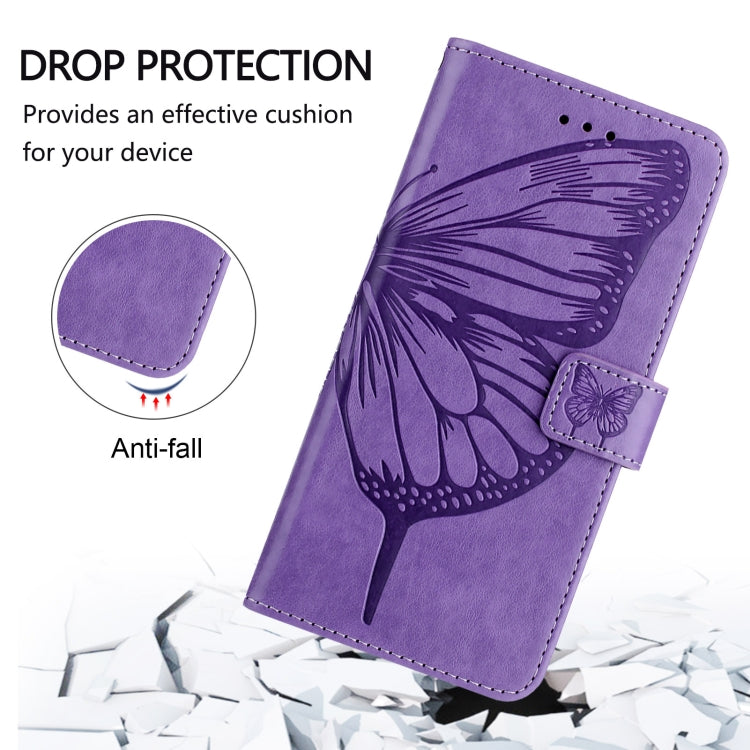 For Blackview Color 8 Embossed Butterfly Leather Phone Case(Purple) - More Brand by PMC Jewellery | Online Shopping South Africa | PMC Jewellery | Buy Now Pay Later Mobicred