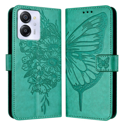 For Blackview Color 8 Embossed Butterfly Leather Phone Case(Green) - More Brand by PMC Jewellery | Online Shopping South Africa | PMC Jewellery | Buy Now Pay Later Mobicred