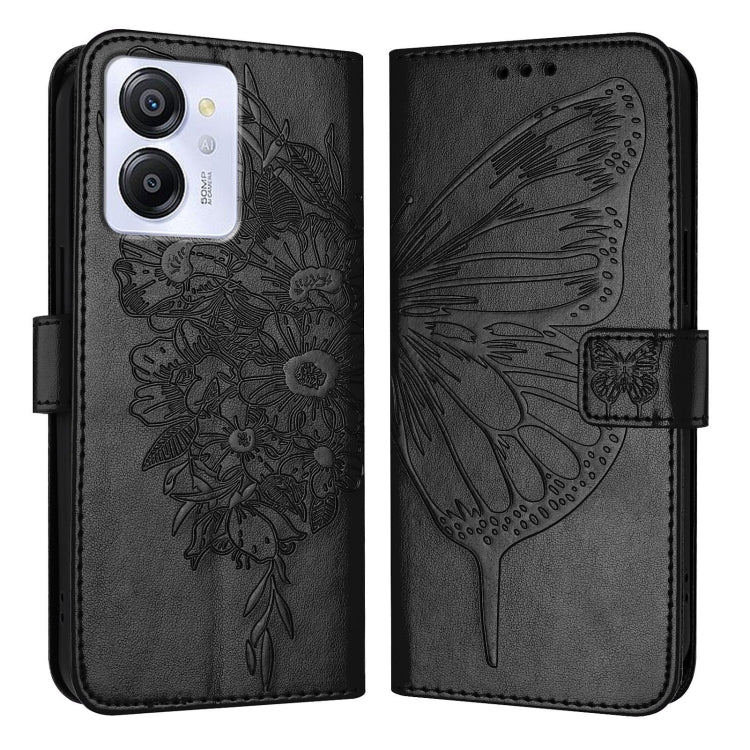 For Blackview Color 8 Embossed Butterfly Leather Phone Case(Black) - More Brand by PMC Jewellery | Online Shopping South Africa | PMC Jewellery | Buy Now Pay Later Mobicred