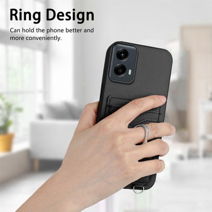 For Motorola Moto G 5G 2024 R20 Ring Card Holder Phone Case(Black) - Motorola Cases by PMC Jewellery | Online Shopping South Africa | PMC Jewellery | Buy Now Pay Later Mobicred