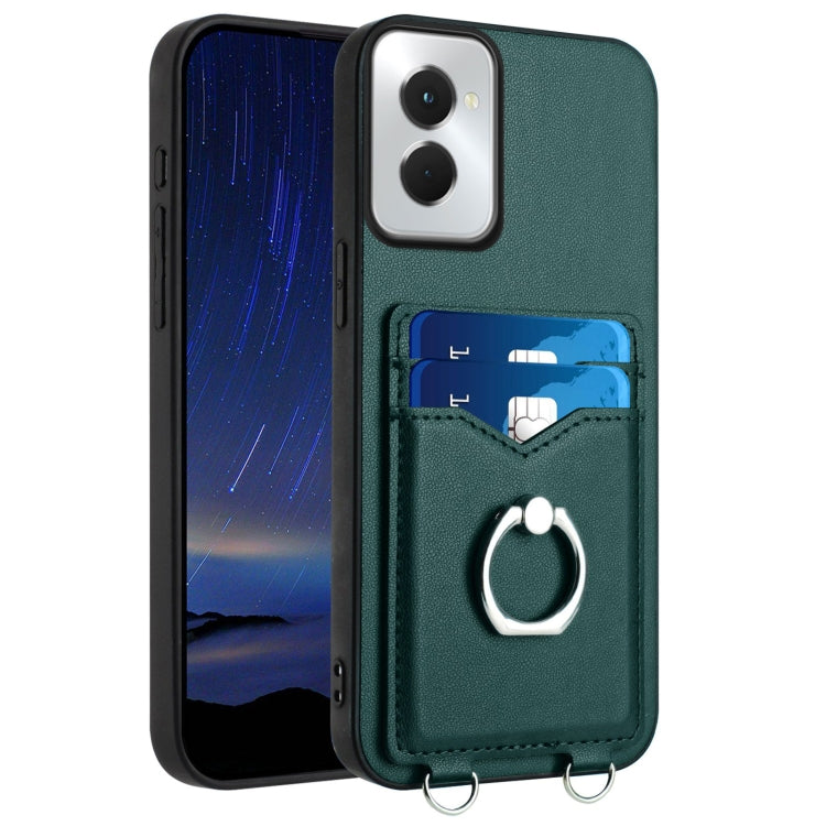 For Motorola Moto G Power 5G 2024 R20 Ring Card Holder Phone Case(Green) - Motorola Cases by PMC Jewellery | Online Shopping South Africa | PMC Jewellery | Buy Now Pay Later Mobicred