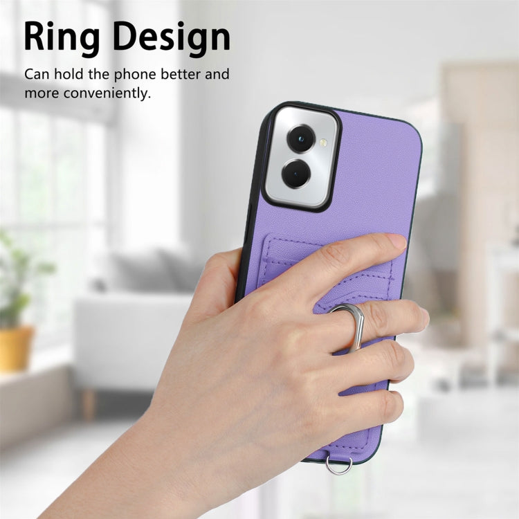 For Motorola Moto G Power 5G 2024 R20 Ring Card Holder Phone Case(Purple) - Motorola Cases by PMC Jewellery | Online Shopping South Africa | PMC Jewellery | Buy Now Pay Later Mobicred