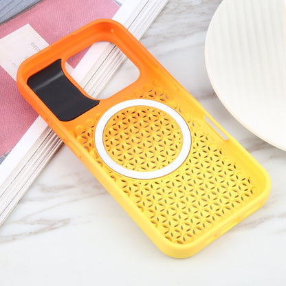 For iPhone 16 Pro Max Gradient Color Honeycomb Aromatherapy MagSafe Phone Case(Orange Yellow) - iPhone 16 Pro Max Cases by PMC Jewellery | Online Shopping South Africa | PMC Jewellery | Buy Now Pay Later Mobicred