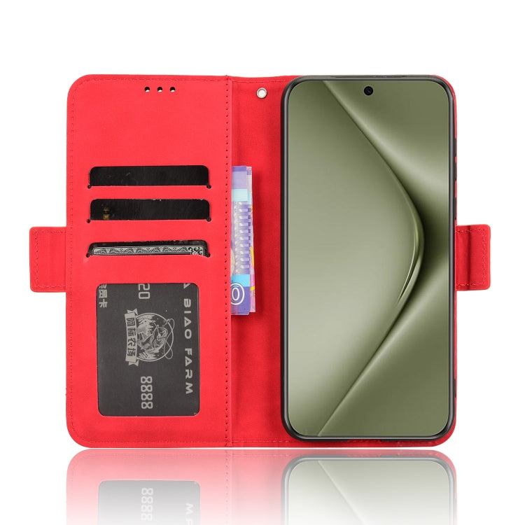 For Huawei Pura 70 Ultra Skin Feel Calf Texture Card Slots Leather Phone Case(Red) - Huawei Cases by PMC Jewellery | Online Shopping South Africa | PMC Jewellery | Buy Now Pay Later Mobicred