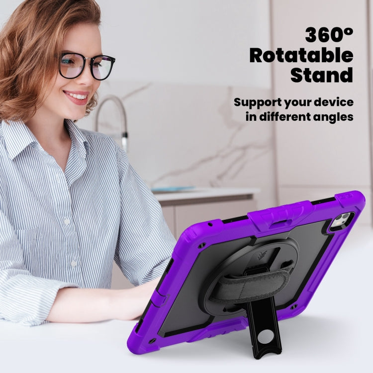 For iPad Pro 13 2024 Silicone Hybrid PC Tablet Case with Shoulder Strap(Purple) - iPad Pro 13 2024 Cases by PMC Jewellery | Online Shopping South Africa | PMC Jewellery | Buy Now Pay Later Mobicred