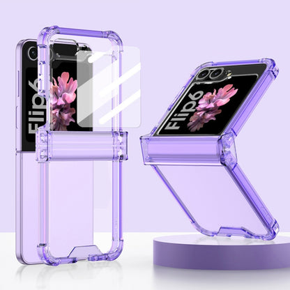 For Samsung Galaxy Z Flip6 GKK Airbag Hinge Full Coverage Phone Case with Tempered Film(Purple) - Galaxy Z Flip6 5G Cases by GKK | Online Shopping South Africa | PMC Jewellery | Buy Now Pay Later Mobicred