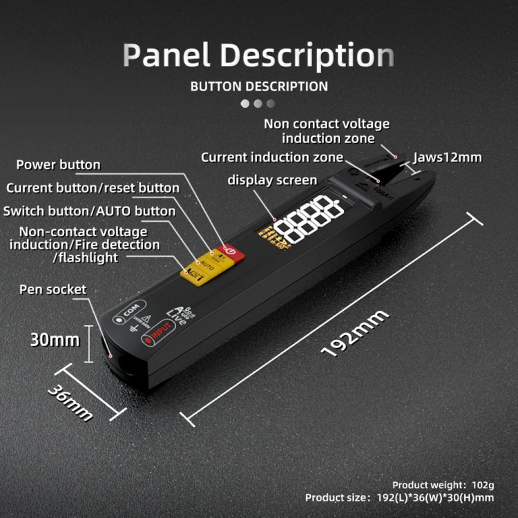 BSIDE U1 AC / DC Clamp Meter Electric Pen Current Digital Multimeter - Digital Multimeter by BSIDE | Online Shopping South Africa | PMC Jewellery | Buy Now Pay Later Mobicred