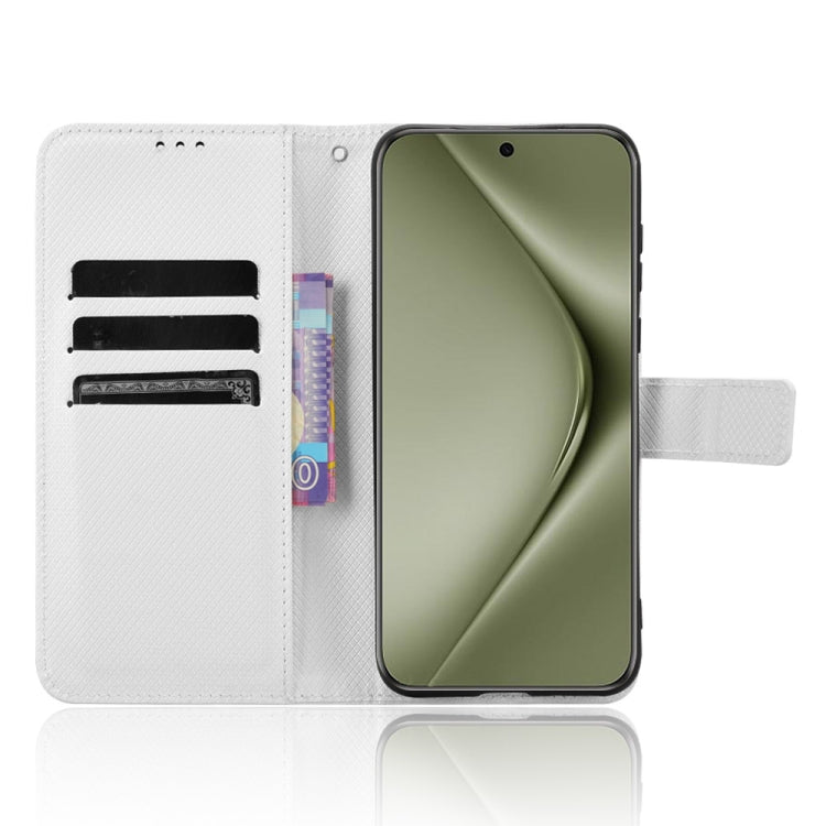 For Huawei Pura 70 Ultra Diamond Texture Leather Phone Case(White) - Huawei Cases by PMC Jewellery | Online Shopping South Africa | PMC Jewellery | Buy Now Pay Later Mobicred