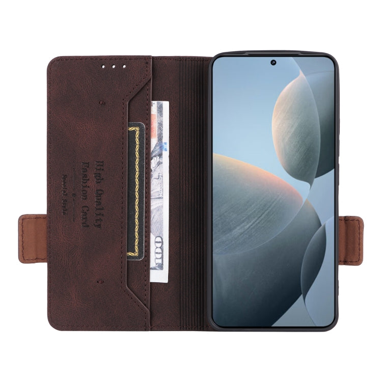 For Redmi K70 / K70 Pro Magnetic Clasp Leather Phone Case(Brown) - Xiaomi Cases by PMC Jewellery | Online Shopping South Africa | PMC Jewellery | Buy Now Pay Later Mobicred