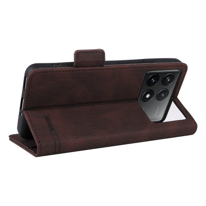 For Redmi K70 / K70 Pro Magnetic Clasp Leather Phone Case(Brown) - Xiaomi Cases by PMC Jewellery | Online Shopping South Africa | PMC Jewellery | Buy Now Pay Later Mobicred