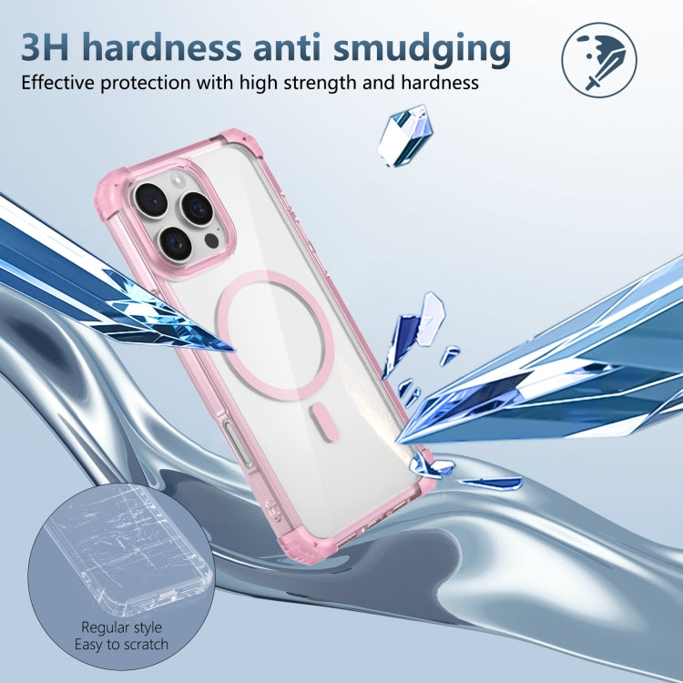 For iPhone 16 Pro Transparent MagSafe Magnetic Phone Case(Pink) - iPhone 16 Pro Cases by PMC Jewellery | Online Shopping South Africa | PMC Jewellery | Buy Now Pay Later Mobicred