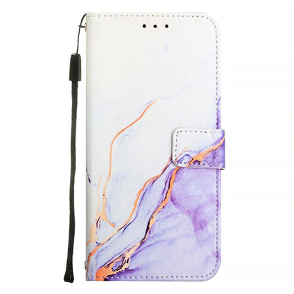 For Blackview Shark 8 PT003 Marble Pattern Flip Leather Phone Case(White Purple) - More Brand by PMC Jewellery | Online Shopping South Africa | PMC Jewellery | Buy Now Pay Later Mobicred
