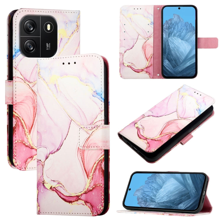 For Blackview Wave 6C PT003 Marble Pattern Flip Leather Phone Case(Rose Gold) - More Brand by PMC Jewellery | Online Shopping South Africa | PMC Jewellery | Buy Now Pay Later Mobicred