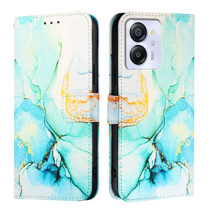 For Blackview Color 8 PT003 Marble Pattern Flip Leather Phone Case(Green) - More Brand by PMC Jewellery | Online Shopping South Africa | PMC Jewellery | Buy Now Pay Later Mobicred