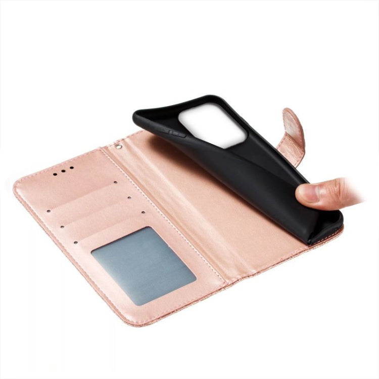 For Motorola Moto G Play 2024 Lace Flower Embossing Flip Leather Phone Case(Rose Gold) - Motorola Cases by PMC Jewellery | Online Shopping South Africa | PMC Jewellery | Buy Now Pay Later Mobicred