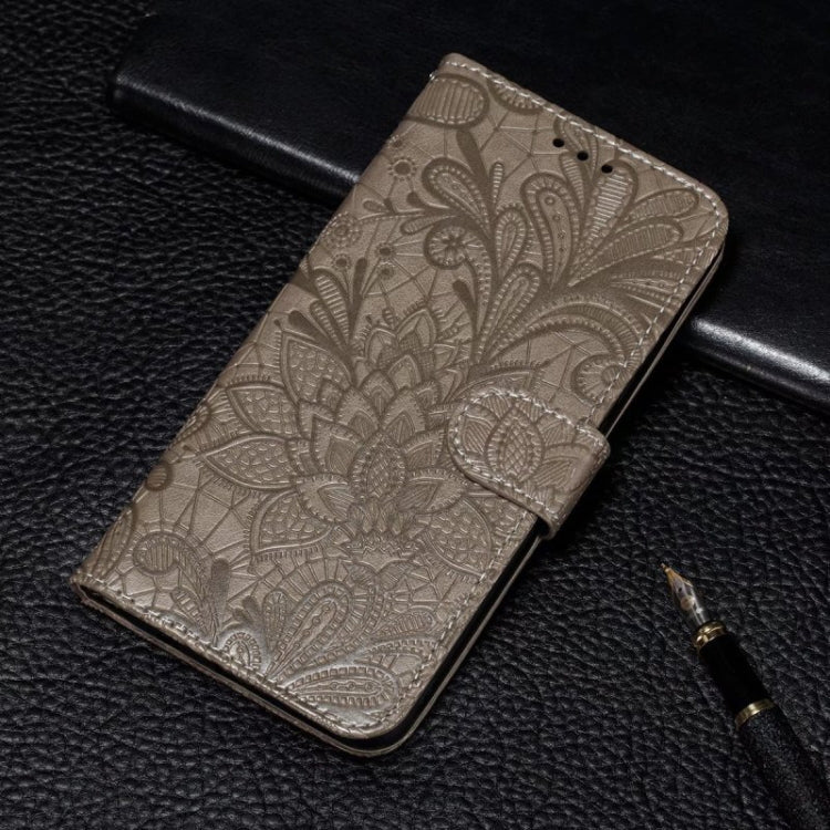 For Motorola Moto G Power 5G 2024 Lace Flower Embossing Flip Leather Phone Case(Grey) - Motorola Cases by PMC Jewellery | Online Shopping South Africa | PMC Jewellery | Buy Now Pay Later Mobicred