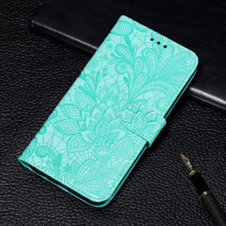 For Motorola Moto G Power 5G 2024 Lace Flower Embossing Flip Leather Phone Case(Green) - Motorola Cases by PMC Jewellery | Online Shopping South Africa | PMC Jewellery | Buy Now Pay Later Mobicred