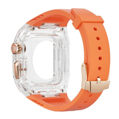 For Apple Watch Ultra 2 49mm Modified PC Hybrid TPU Watch Case Band(Orange Transparent) - Watch Bands by PMC Jewellery | Online Shopping South Africa | PMC Jewellery | Buy Now Pay Later Mobicred