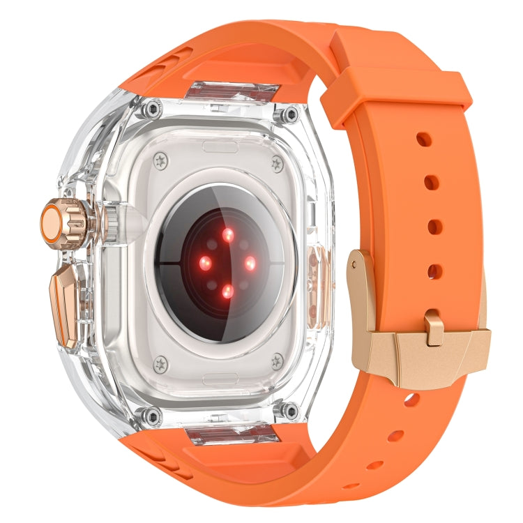 For Apple Watch Ultra 2 49mm Modified PC Hybrid TPU Watch Case Band(Orange Transparent) - Watch Bands by PMC Jewellery | Online Shopping South Africa | PMC Jewellery | Buy Now Pay Later Mobicred