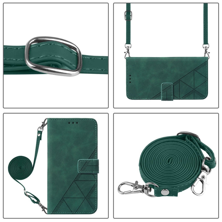 For Blackview A52 Crossbody 3D Embossed Flip Leather Phone Case(Green) - More Brand by PMC Jewellery | Online Shopping South Africa | PMC Jewellery | Buy Now Pay Later Mobicred