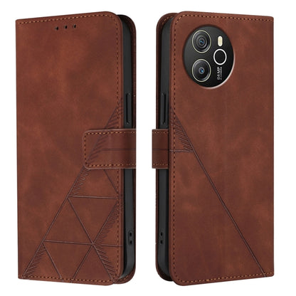 For Blackview Shark 8 Crossbody 3D Embossed Flip Leather Phone Case(Brown) - More Brand by PMC Jewellery | Online Shopping South Africa | PMC Jewellery | Buy Now Pay Later Mobicred