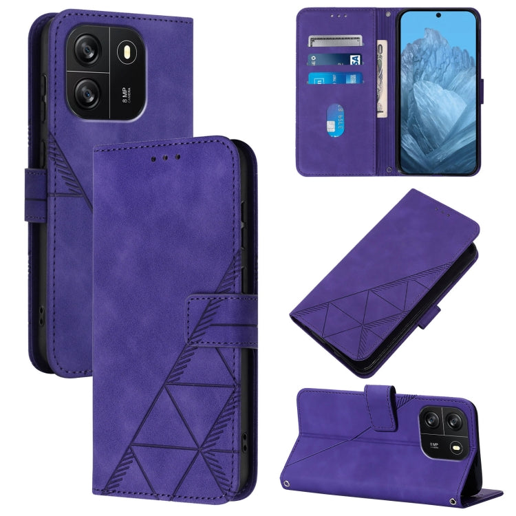 For Blackview Wave 6C Crossbody 3D Embossed Flip Leather Phone Case(Purple) - More Brand by PMC Jewellery | Online Shopping South Africa | PMC Jewellery | Buy Now Pay Later Mobicred