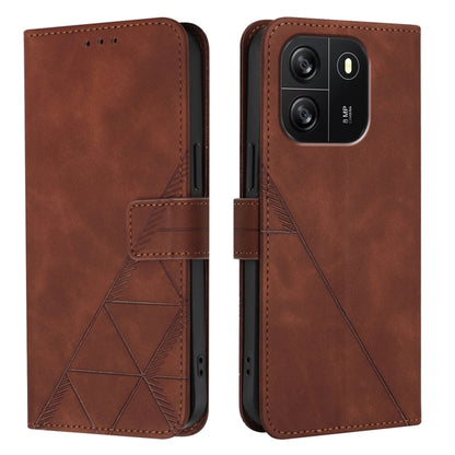 For Blackview Wave 6C Crossbody 3D Embossed Flip Leather Phone Case(Brown) - More Brand by PMC Jewellery | Online Shopping South Africa | PMC Jewellery | Buy Now Pay Later Mobicred