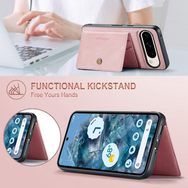 For Google Pixel 9 Pro JEEHOOD J01 Retro Magnetic Detachable Wallet Phone Case(Pink) - Google Cases by JEEHOOD | Online Shopping South Africa | PMC Jewellery | Buy Now Pay Later Mobicred