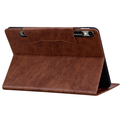 For Samsung Galaxy Tab S9 FE / S9 / S8 / S7 Cat Buckle Leather Smart Tablet Case(Brown) - Galaxy Tab S9 Cases by PMC Jewellery | Online Shopping South Africa | PMC Jewellery | Buy Now Pay Later Mobicred