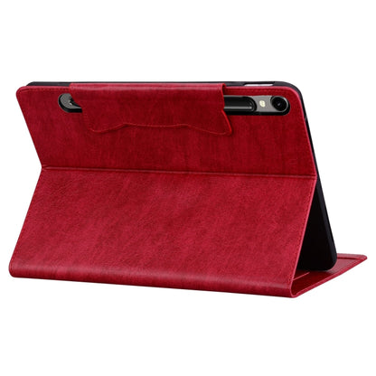 For Samsung Galaxy Tab S9 FE / S9 / S8 / S7 Cat Buckle Leather Smart Tablet Case(Red) - Galaxy Tab S9 Cases by PMC Jewellery | Online Shopping South Africa | PMC Jewellery | Buy Now Pay Later Mobicred