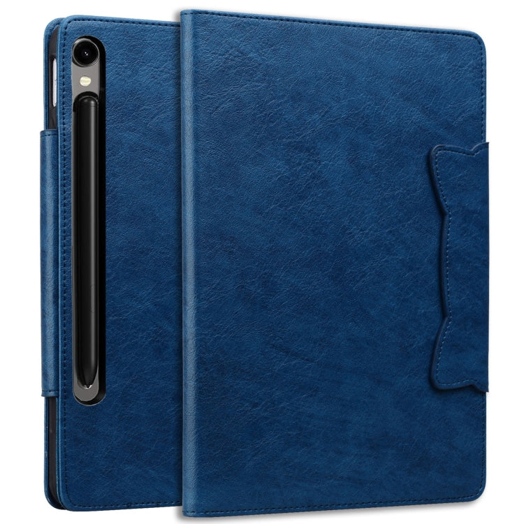 For Samsung Galaxy Tab S9 FE / S9 / S8 / S7 Cat Buckle Leather Smart Tablet Case(Royal Blue) - Galaxy Tab S9 Cases by PMC Jewellery | Online Shopping South Africa | PMC Jewellery | Buy Now Pay Later Mobicred