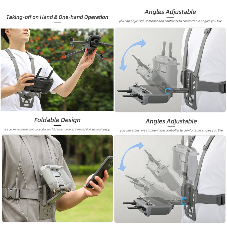 For DJI RC Pro Sunnylife Remote Control Waist Support Bracket Chest Strap(Grey) - Holder Series by Sunnylife | Online Shopping South Africa | PMC Jewellery | Buy Now Pay Later Mobicred