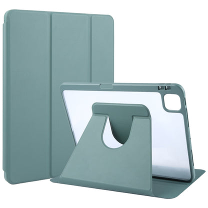 For iPad Air 11 2024 / Air 5 / Air 4 GEBEI Acrylic TPU 3-folding Rotating Smart Tablet Leather Case withh Pen Slot(Dark Green) - iPad Air 11 2024 Cases by GEBEI | Online Shopping South Africa | PMC Jewellery | Buy Now Pay Later Mobicred