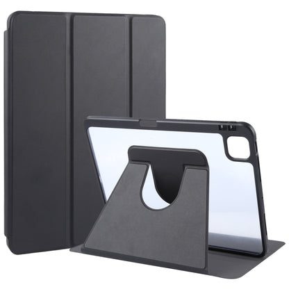 For iPad Air 13 2024 GEBEI Acrylic TPU 3-folding Rotating Smart Tablet Leather Case withh Pen Slot(Black) - iPad Air 13 2024 Cases by GEBEI | Online Shopping South Africa | PMC Jewellery | Buy Now Pay Later Mobicred