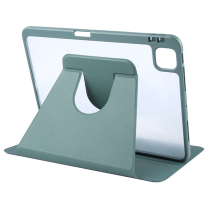 For iPad Pro 11 2024 GEBEI Acrylic TPU 3-folding Rotating Smart Tablet Leather Case withh Pen Slot(Dark Green) - iPad Pro 11 2024 Cases by GEBEI | Online Shopping South Africa | PMC Jewellery | Buy Now Pay Later Mobicred