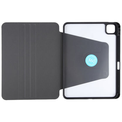 For iPad Pro 13 2024 GEBEI Acrylic TPU 3-folding Rotating Smart Tablet Leather Case withh Pen Slot(Black) - iPad Pro 13 2024 Cases by GEBEI | Online Shopping South Africa | PMC Jewellery | Buy Now Pay Later Mobicred