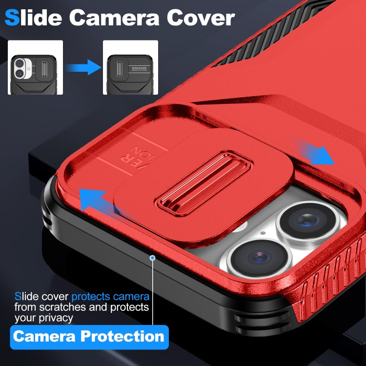 For iPhone 16 Sliding Camshield Phone Case(Red) - iPhone 16 Cases by PMC Jewellery | Online Shopping South Africa | PMC Jewellery | Buy Now Pay Later Mobicred