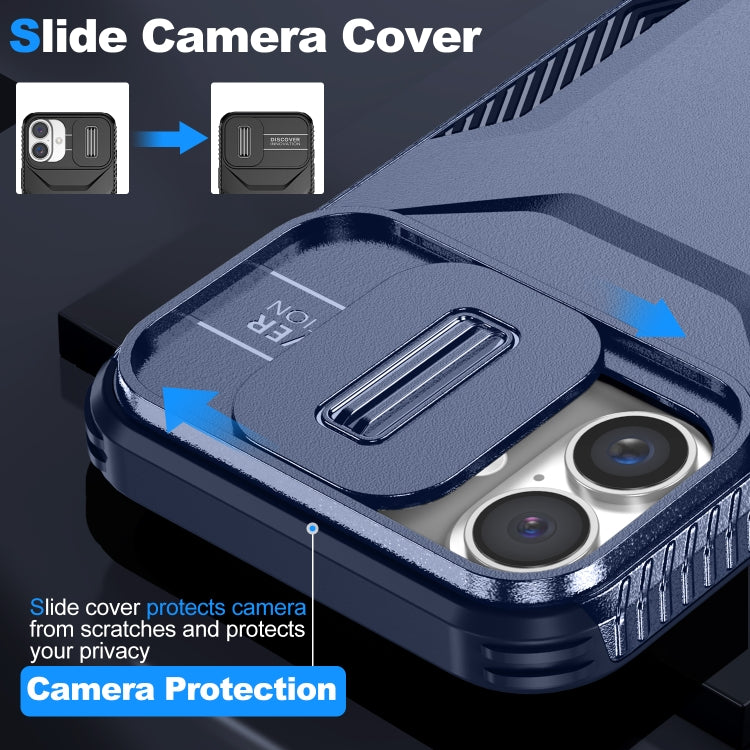 For iPhone 16 Plus Sliding Camshield Phone Case(Blue) - iPhone 16 Plus Cases by PMC Jewellery | Online Shopping South Africa | PMC Jewellery | Buy Now Pay Later Mobicred