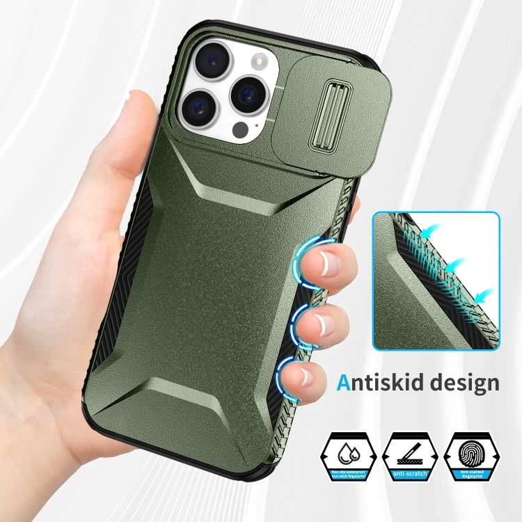 For iPhone 16 Pro Max Sliding Camshield Phone Case(Alpine Green) - iPhone 16 Pro Max Cases by PMC Jewellery | Online Shopping South Africa | PMC Jewellery | Buy Now Pay Later Mobicred