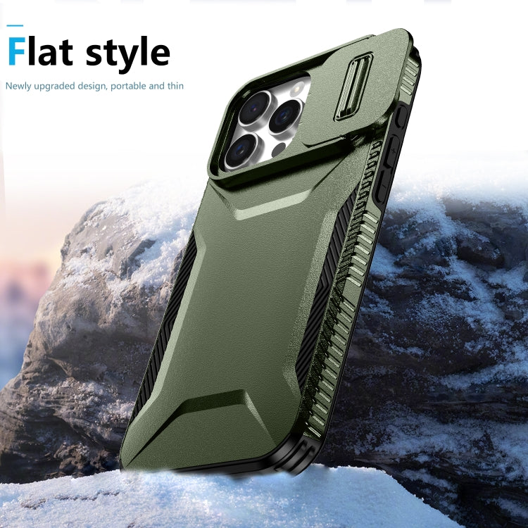 For iPhone 16 Pro Max Sliding Camshield Phone Case(Alpine Green) - iPhone 16 Pro Max Cases by PMC Jewellery | Online Shopping South Africa | PMC Jewellery | Buy Now Pay Later Mobicred