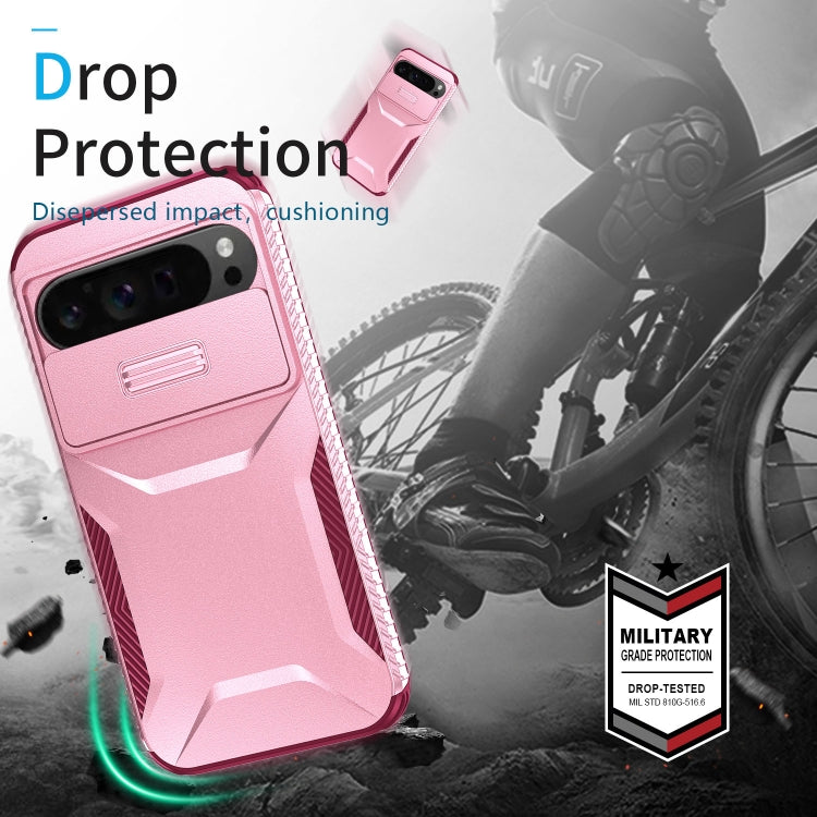 For Google Pixel 9 Pro XL Sliding Camshield Phone Case(Pink + Rose Red) - Google Cases by PMC Jewellery | Online Shopping South Africa | PMC Jewellery | Buy Now Pay Later Mobicred