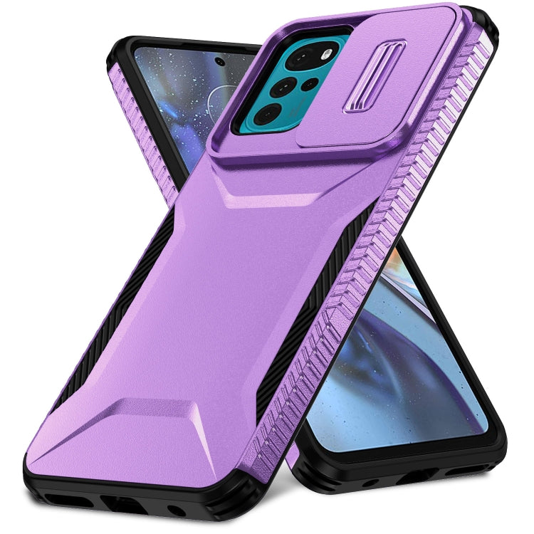 For Motorola Moto G22 2024 Sliding Camshield Phone Case(Purple) - Motorola Cases by PMC Jewellery | Online Shopping South Africa | PMC Jewellery | Buy Now Pay Later Mobicred