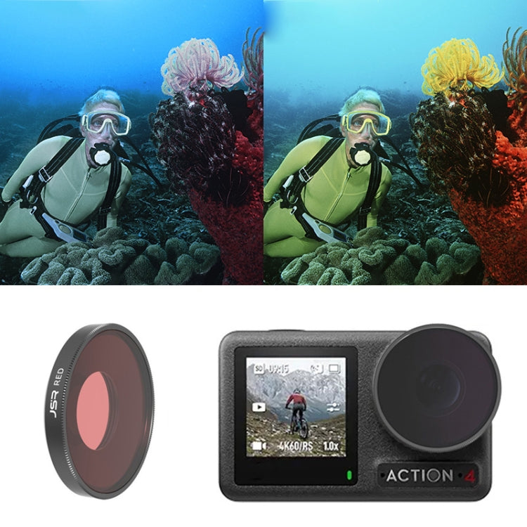 For DJI Osmo Action 4 JUNESTAR Threaded Camera Lens Filter, Filter:Red Diving Filter -  by JSR | Online Shopping South Africa | PMC Jewellery | Buy Now Pay Later Mobicred