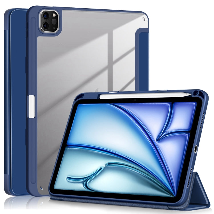 For iPad Air 11 2024 / Pro 11 2022 Acrylic 3-Fold Smart Leather Tablet Case(Dark Blue) - iPad Air 11 2024 Cases by PMC Jewellery | Online Shopping South Africa | PMC Jewellery | Buy Now Pay Later Mobicred