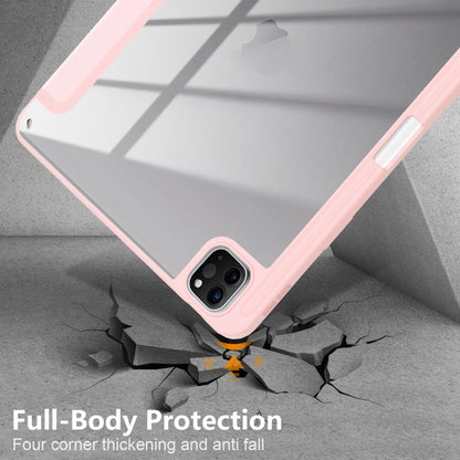 For iPad Pro 11 2024 Acrylic 3-Fold Smart Leather Tablet Case(Pink) - iPad Pro 11 2024 Cases by PMC Jewellery | Online Shopping South Africa | PMC Jewellery | Buy Now Pay Later Mobicred