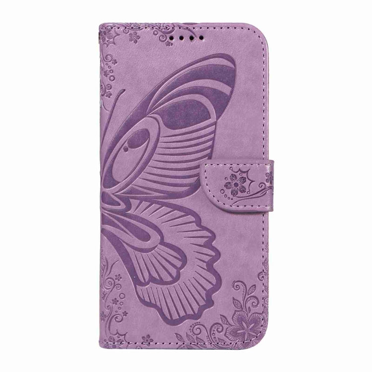 For iPhone 16 Swallowtail Butterfly Embossed Leather Phone Case(Purple) - iPhone 16 Cases by PMC Jewellery | Online Shopping South Africa | PMC Jewellery | Buy Now Pay Later Mobicred