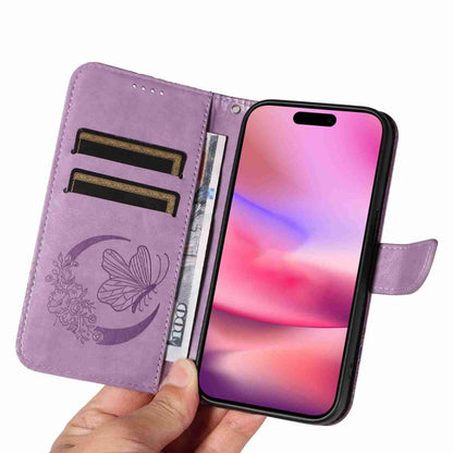 For iPhone 16 Swallowtail Butterfly Embossed Leather Phone Case(Purple) - iPhone 16 Cases by PMC Jewellery | Online Shopping South Africa | PMC Jewellery | Buy Now Pay Later Mobicred